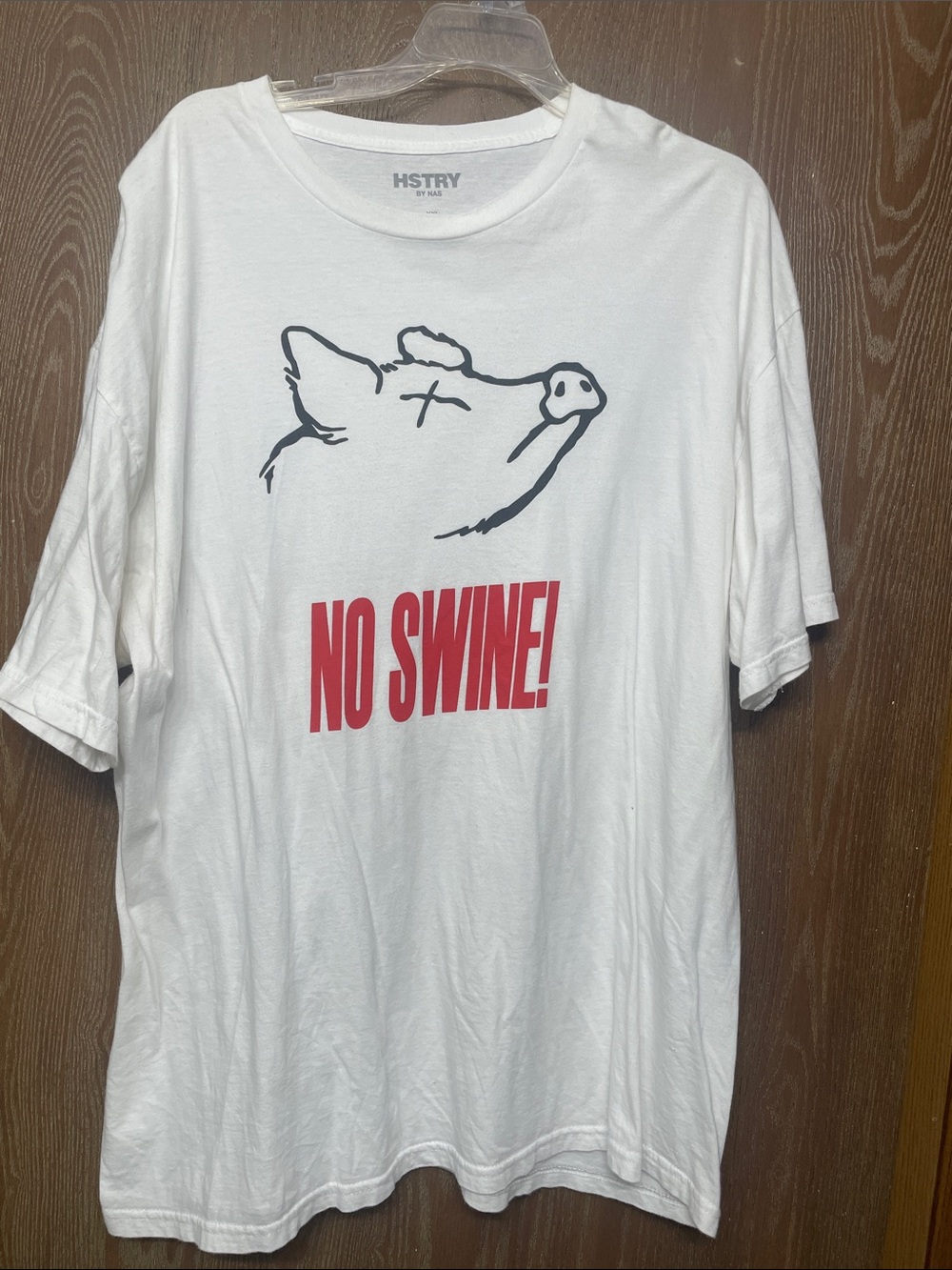 HSTRY By Nas White "No Swine!" Graphic Short Sleeve Tee